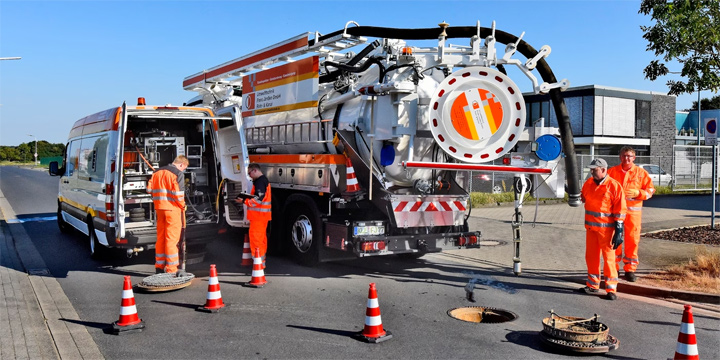 kanalspülwagen. Foto: Umwelttechnik Franz Janßen GmbH Rohr & Kanal Kanalspülwagen