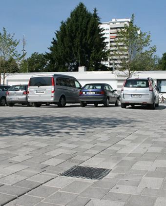 Punktentwässerung eines Parkplatzes