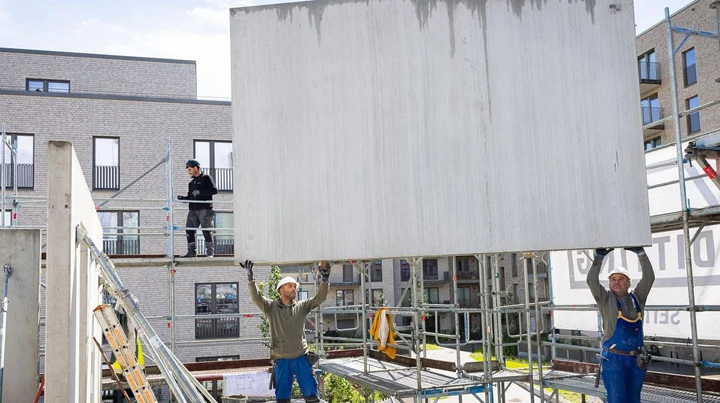 DDas Wohnquartier Eidelstedter Höfe/Hamburg wurde mit grünem Beton gebaut